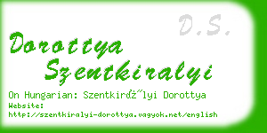 dorottya szentkiralyi business card